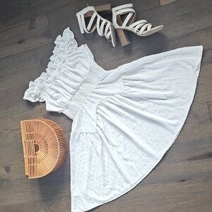 🤍Swiss Dot Romantic Off-Shoulder Dress | L